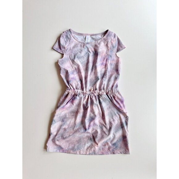 Girl's IVIVVA by LULULEMON Purple Pink Tie Dye Open Back Sporty Dress, Size 7 - Picture 1 of 12